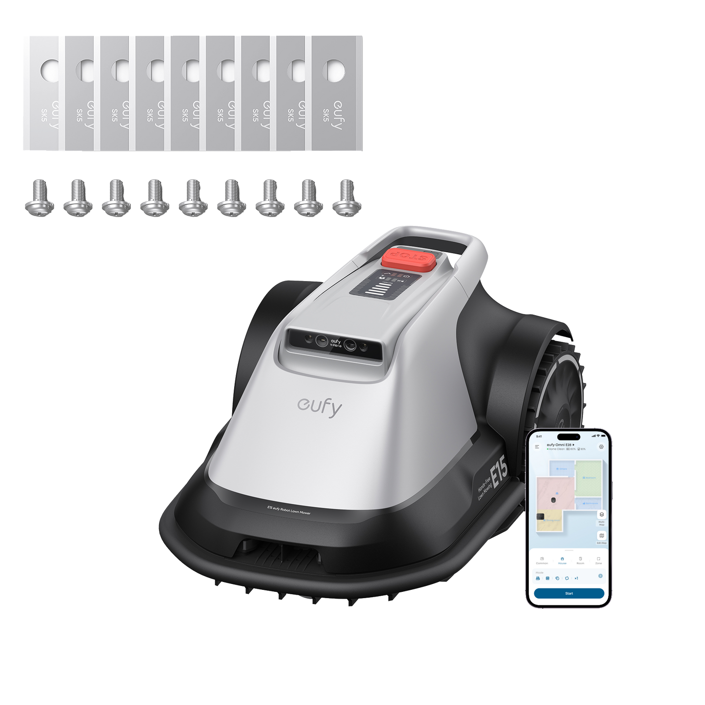 eufy Robot Lawn Mower E15 + Replacement Blade Set