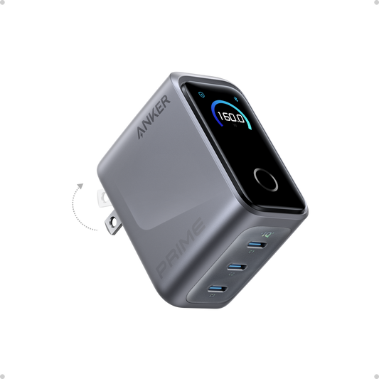 Anker Prime Charger (160W, 3 Ports, Smart Display)