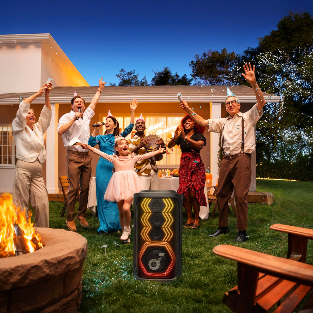 soundcore party speaker with party lights for joyful outdoor celebration