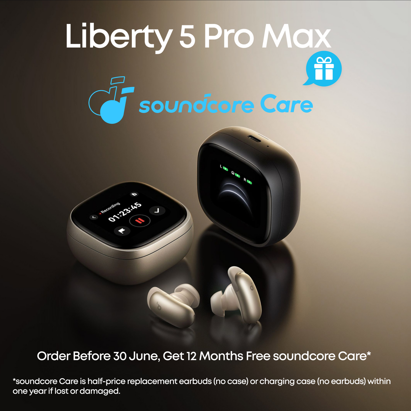 ANKER soundcore Liberty 5 Pro Max | AI Recording Earbuds with Smart Case