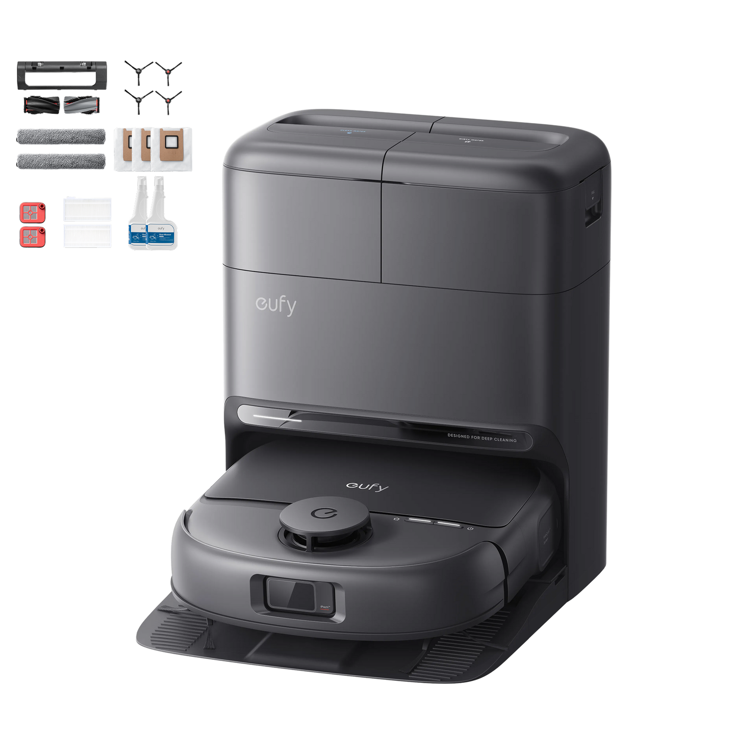 eufy Omni C28 (Black) | Robot Vacuum and Mop with Half-Year Accessory Kit and Floor Cleaning Solution