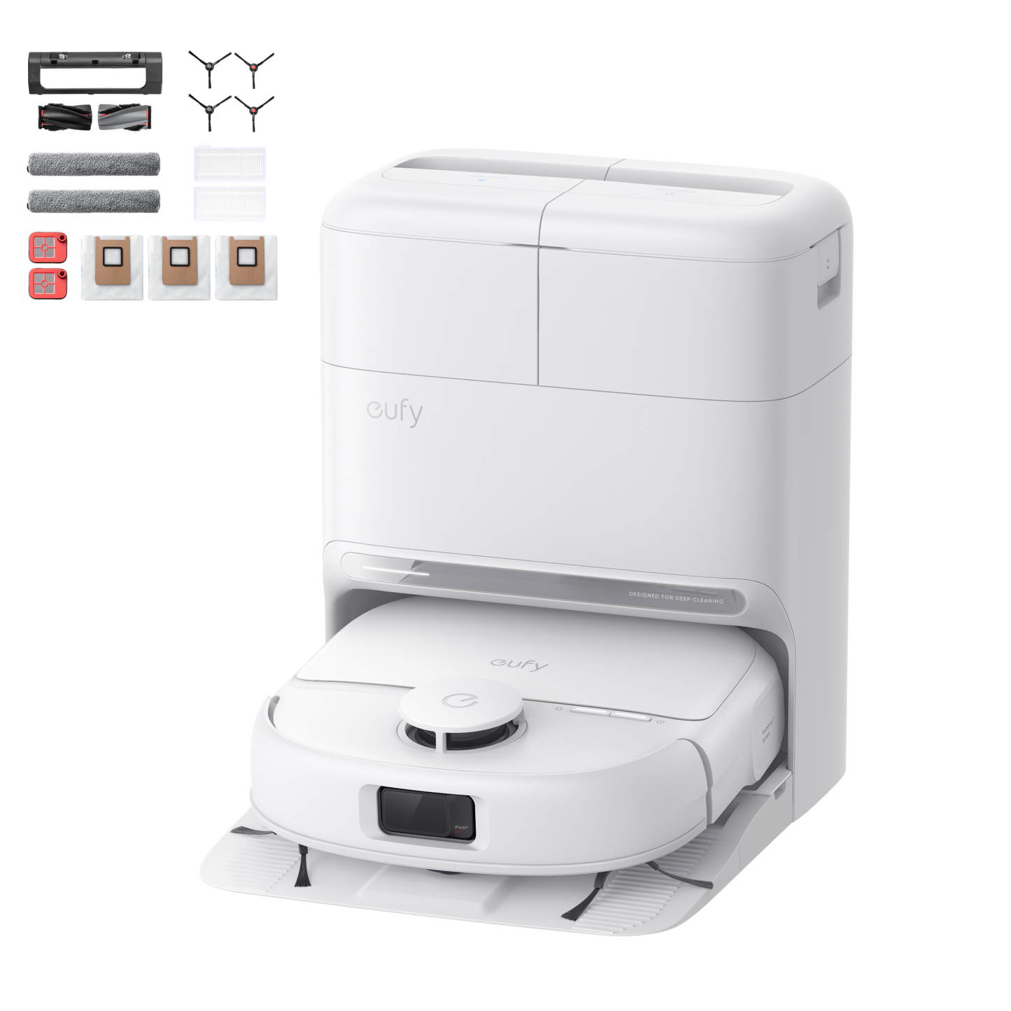 eufy Omni C28 (White) | Robot Vacuum and Mop + Half-Year Accessory Kit & Floor Cleaning Solution