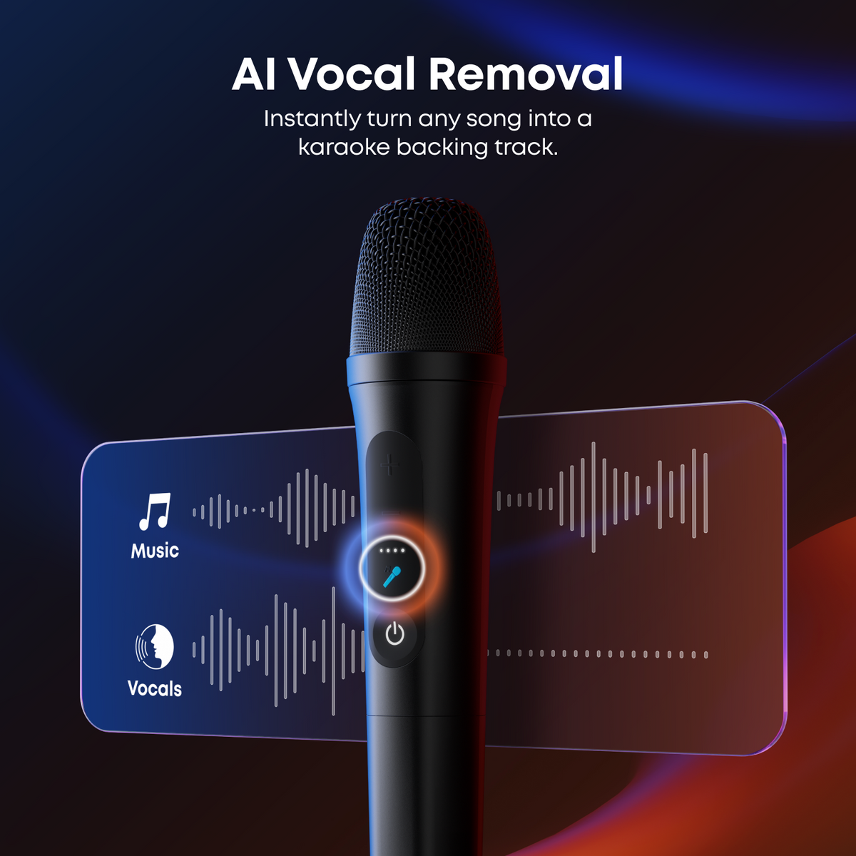 soundcore microphone with AI vocal removal for karaoke