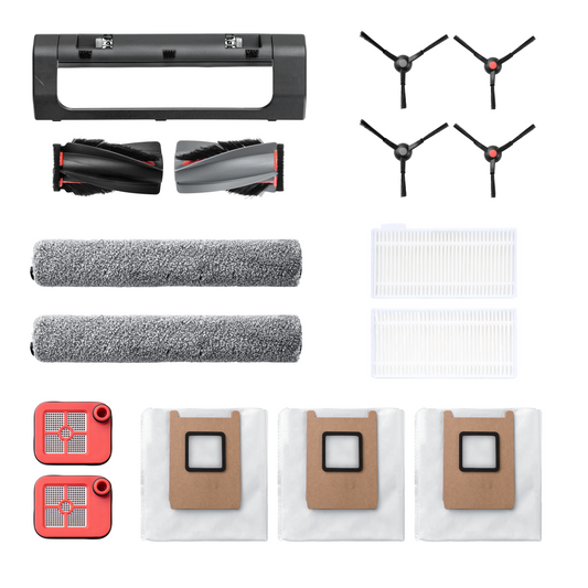 eufy Replacement Kit for C28, Side Brush ×2, Dirty Water Tank Filter ×2, Roller Brush and Brush Guard ×1, Dust Bag ×3, Roller Mop ×2, Replacement Filter ×2