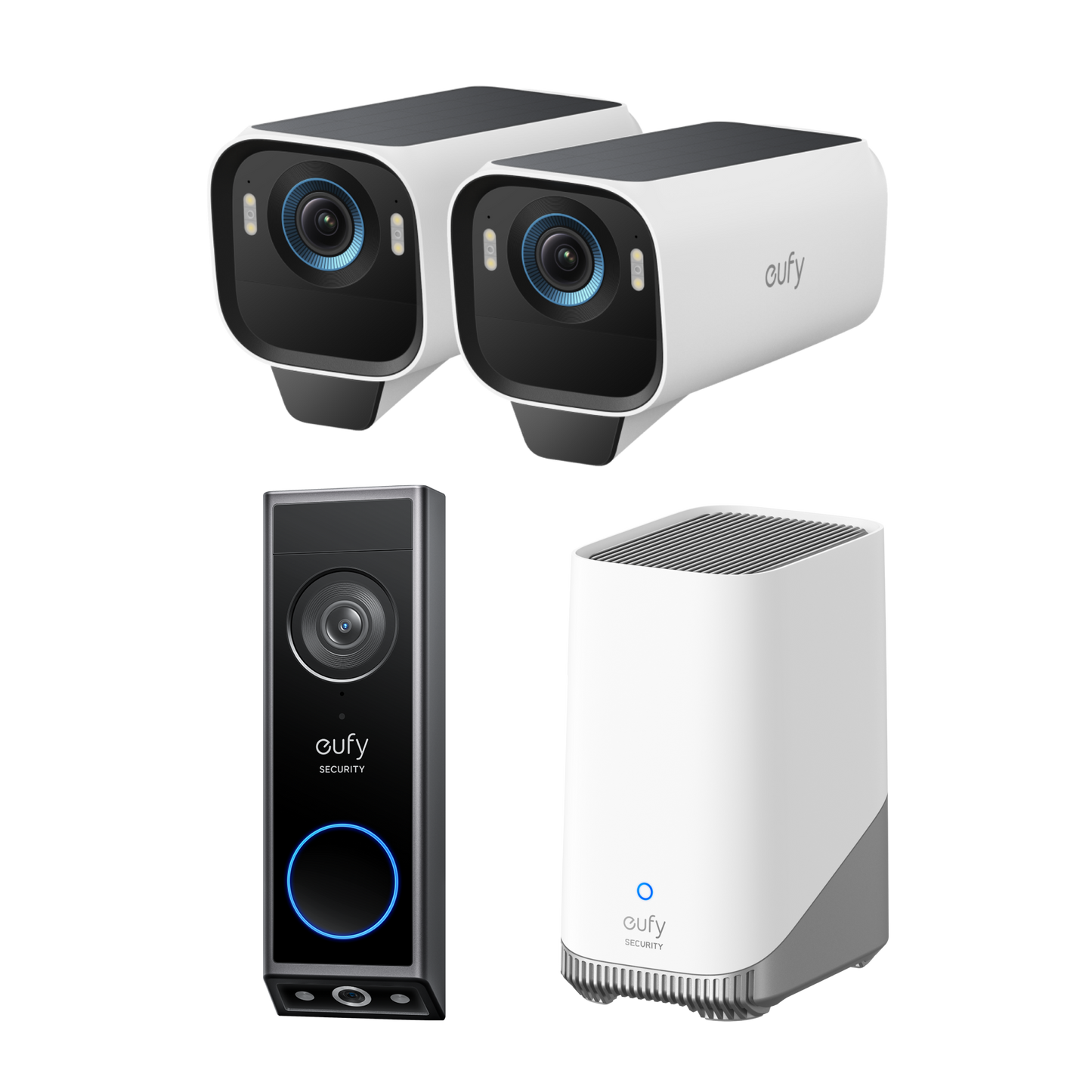 eufyCam S3 Pro Fixed-Angle 4K Entry & Perimeter Home Security Bundle