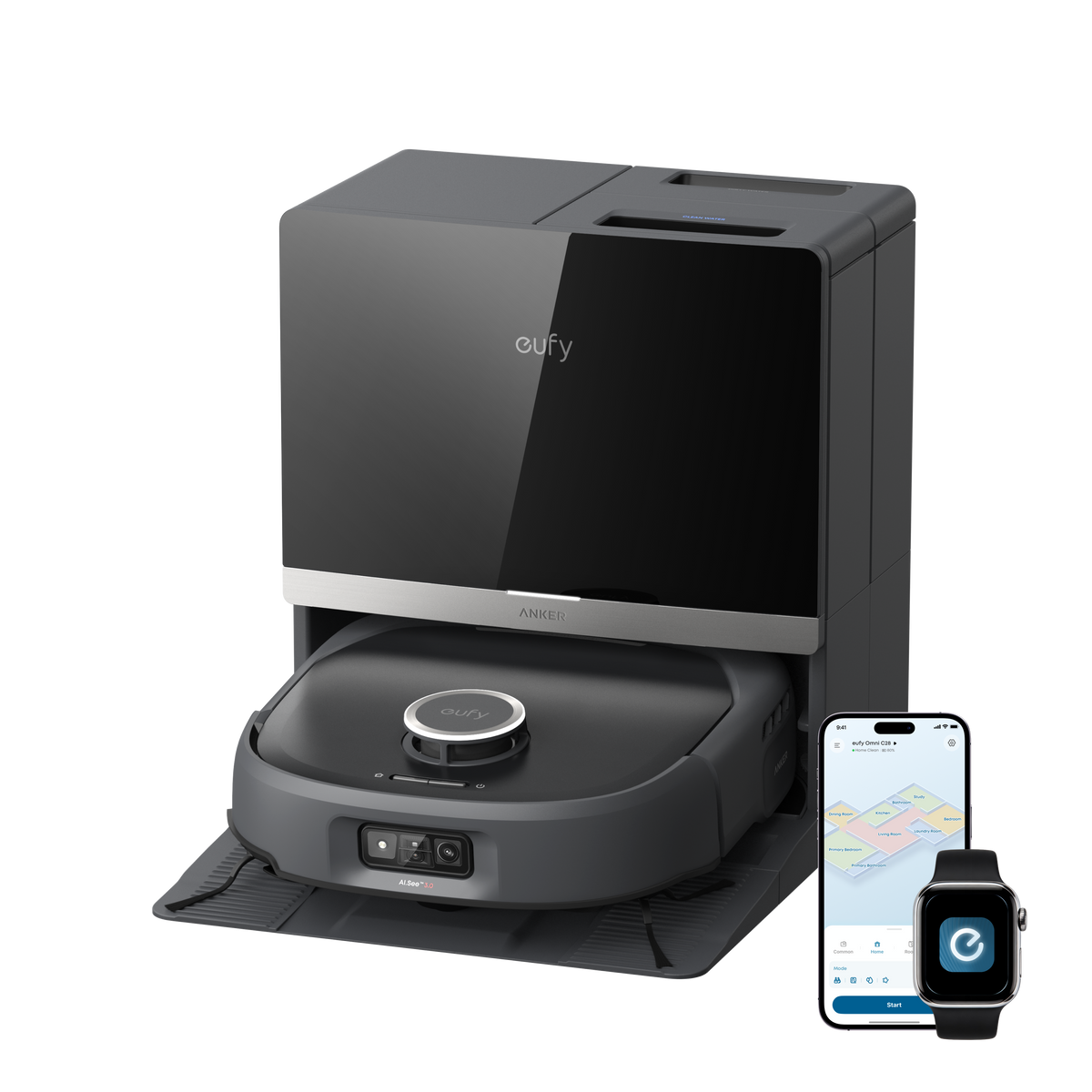 Anker eufy Omni E35 | Robot Vacuum Cleaner with Mop, 35,000 Pa