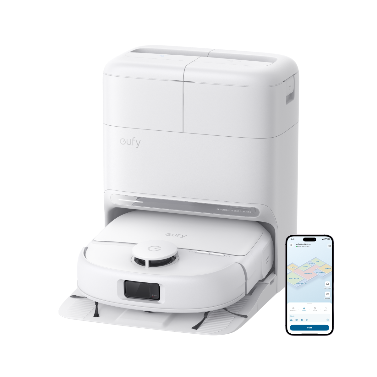 eufy Omni C28 (White) | Robot Vacuum and Mop with All-in-One Station