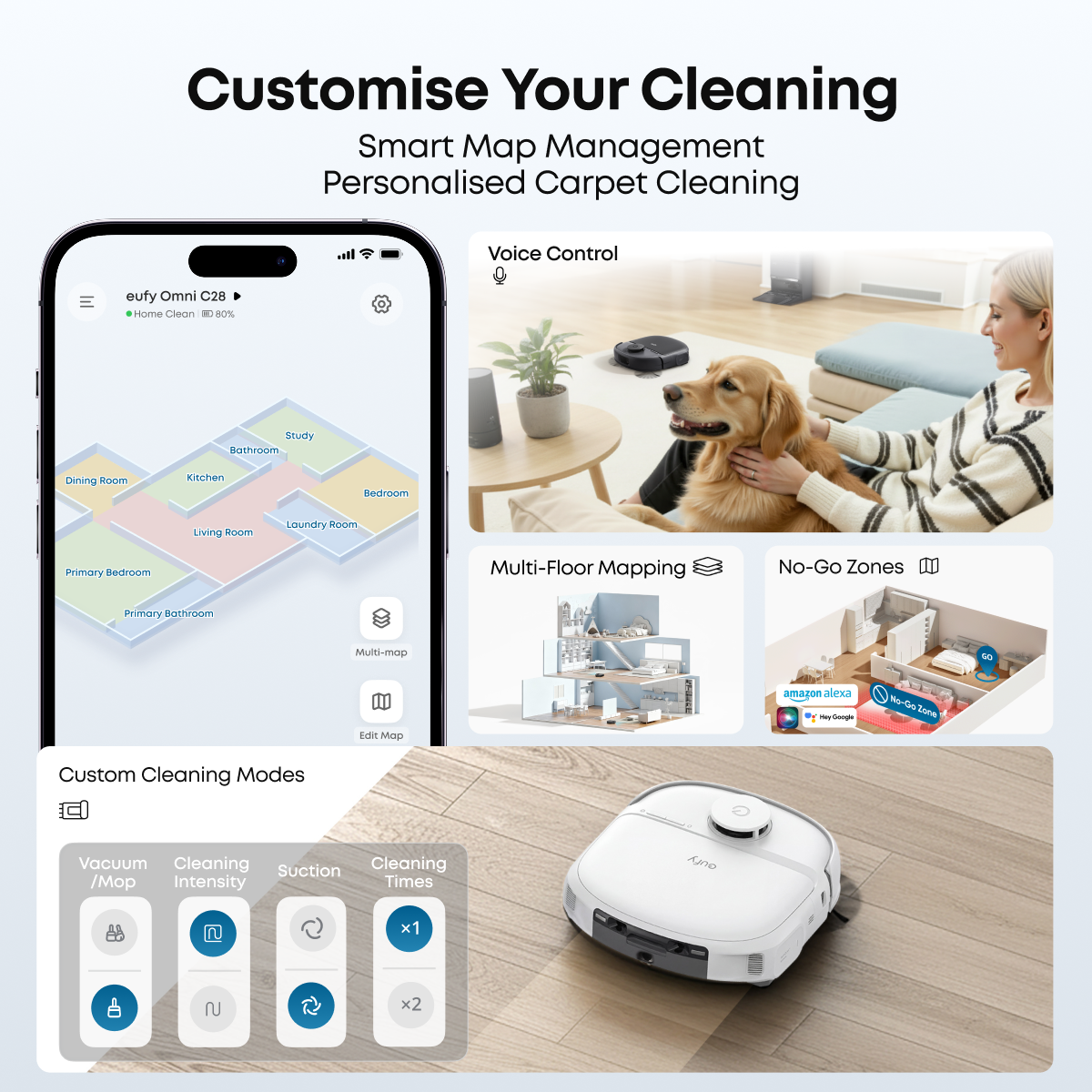 eufy Omni C28 (White) | Robot Vacuum and Mop with All-in-One Station
