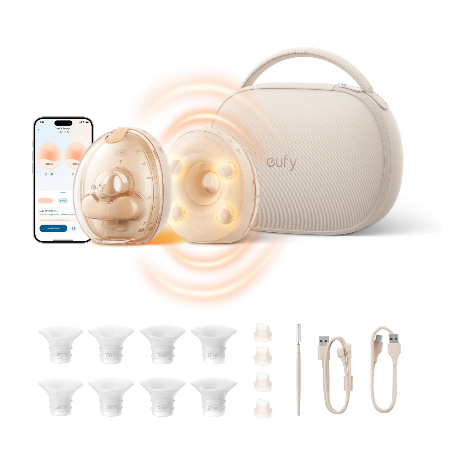 eufy S2 Pro Electric Breast Pump | VibraPump Massage, HeatFlow 2.0, Wireless Charging Case