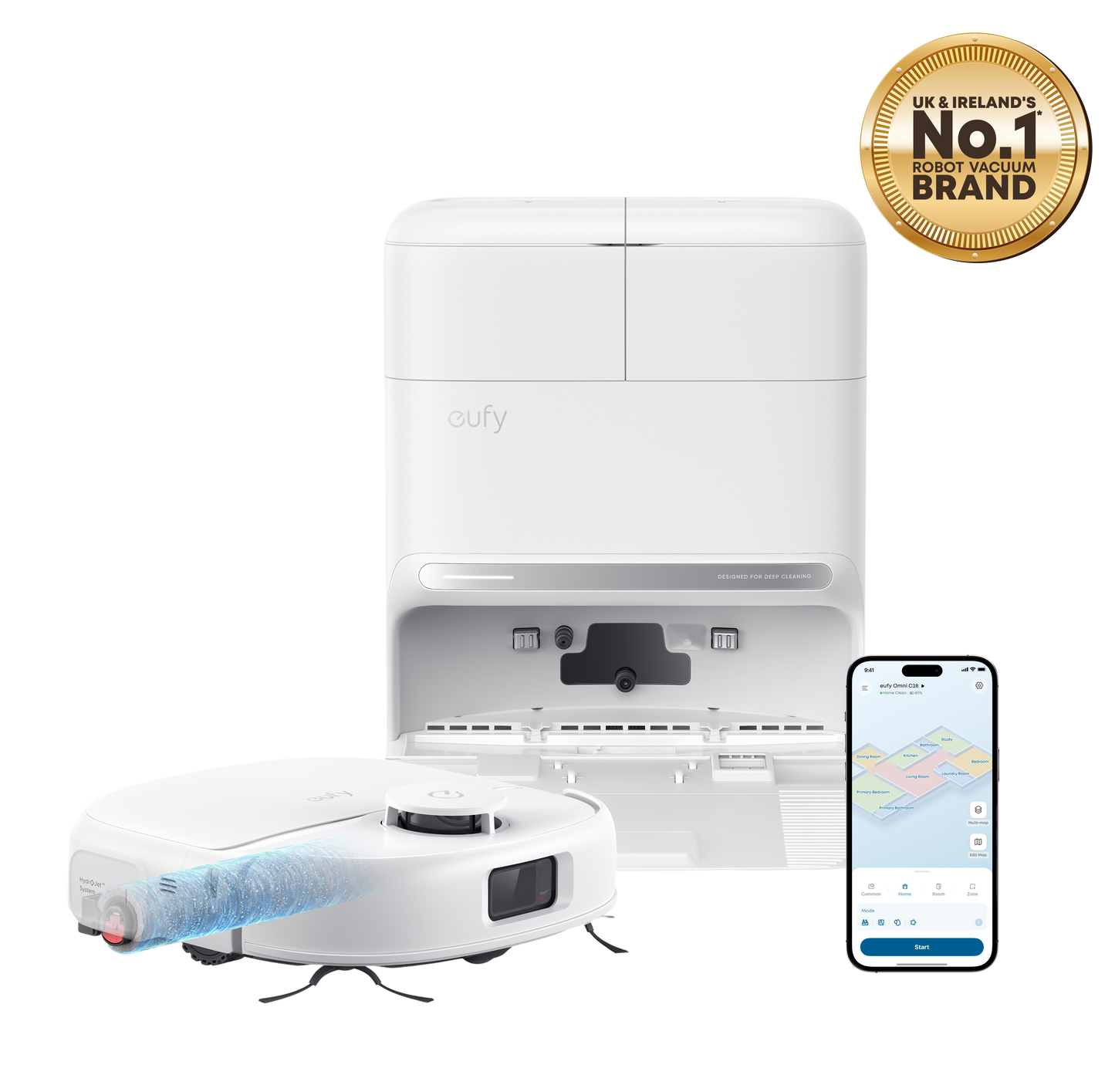 eufy Omni C28 (White) | Robot Vacuum and Mop with All-in-One Station