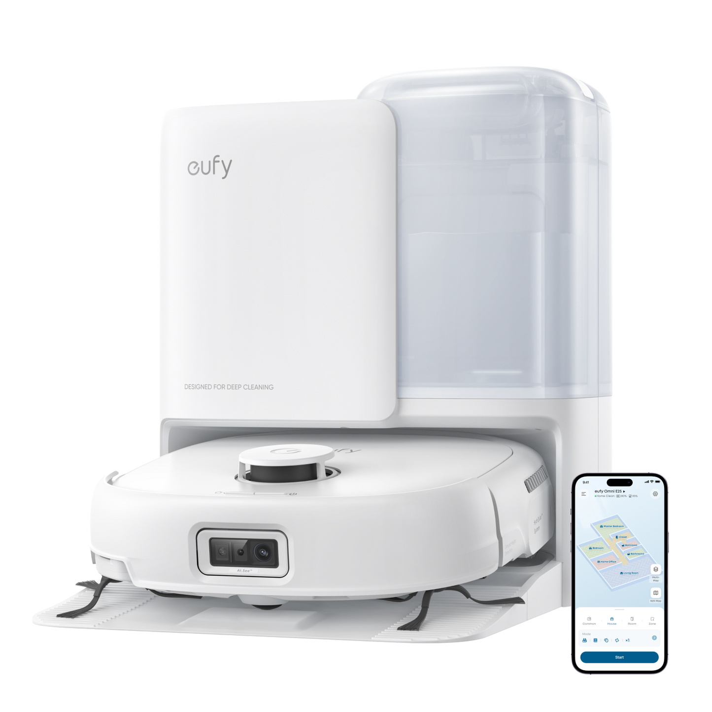 eufy E25 White | Robot Vacuum & Mop, 20KPa Ultra Suction Power